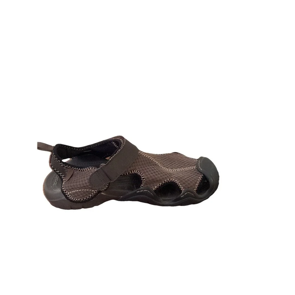 CROCS 15041 Men’s Sz 9 Brown SwiftWater Mesh Fisherman Deck Sandals Water Shoes